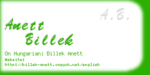 anett billek business card